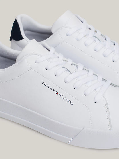 Tommy Hilfiger Essential Pebble Grain Court Trainers - White