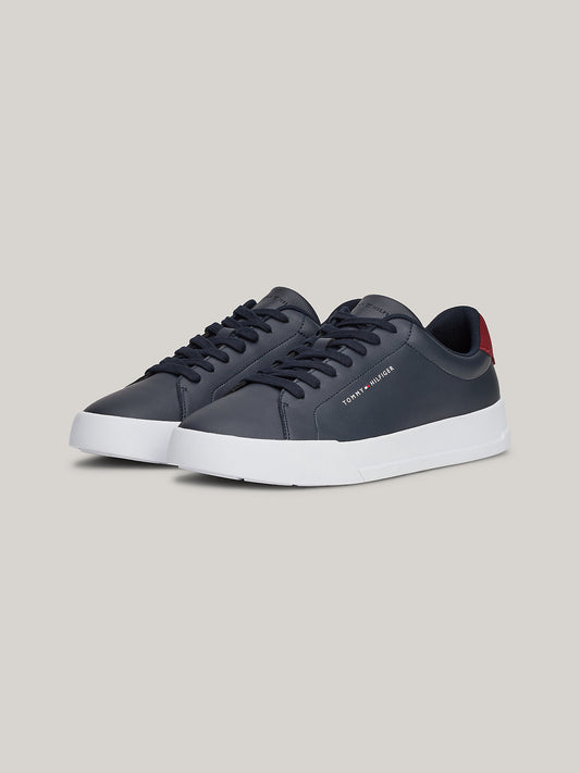 Tommy Hilfiger Essential Pebble Grain Court Trainers - Desert Sky