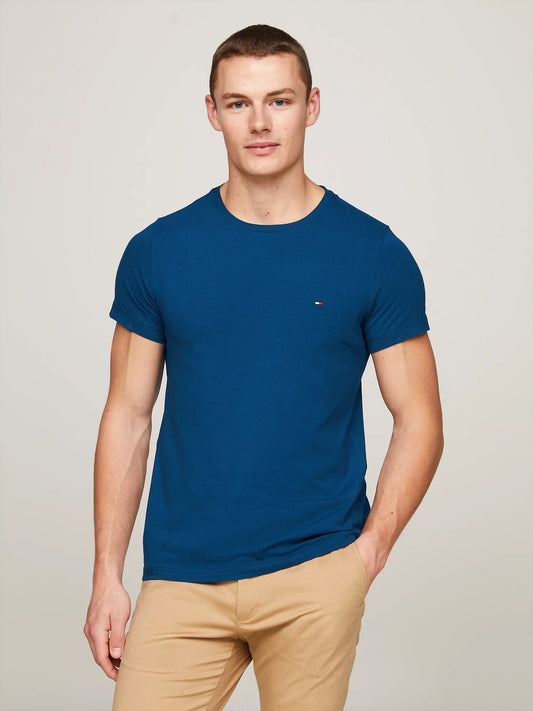 Tommy Hilfiger Flag Embroidery Extra Slim Fit T-shirt - Anchor