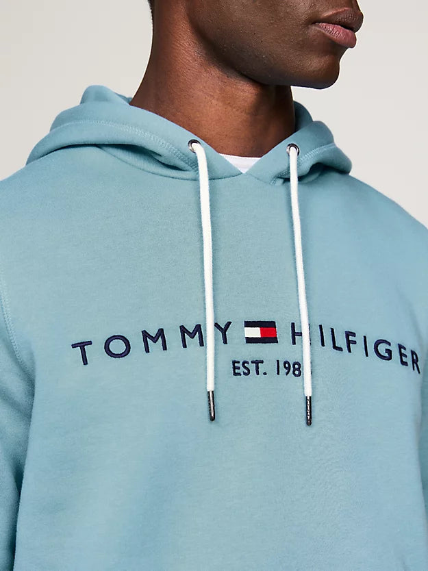 Tommy Hilfiger Logo Embroidery Regular Fit Hoody - Blue