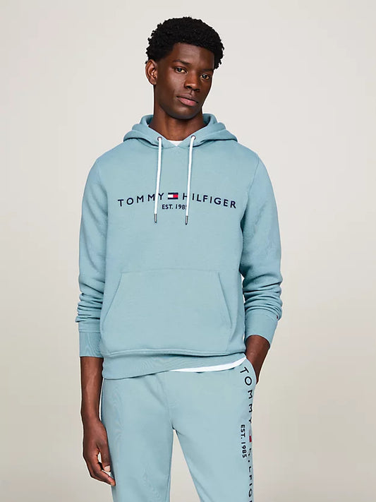 Tommy Hilfiger Logo Embroidery Regular Fit Hoody - Blue