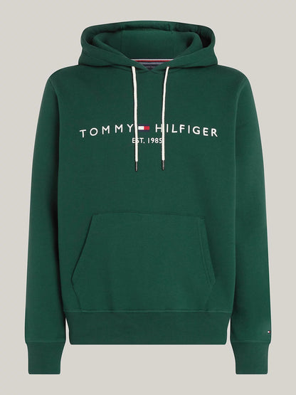 Tommy Hilfiger Drawstring Logo Embroidery Hoody - Ornamental Green