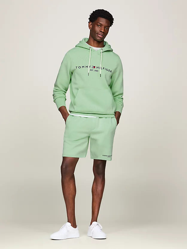 Tommy Hilfiger Logo Embroidery Regular Fit Hoody - Light Green