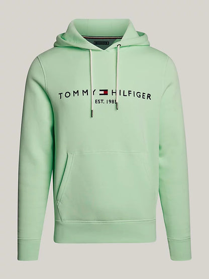 Tommy Hilfiger Logo Embroidery Regular Fit Hoody - Light Green