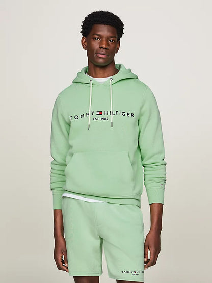 Tommy Hilfiger Logo Embroidery Regular Fit Hoody - Light Green