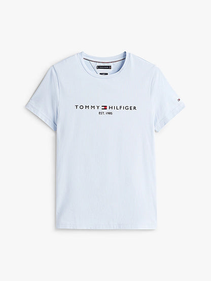 Tommy Hilfiger Logo Embroidery Slim T-Shirt - Breezy blue