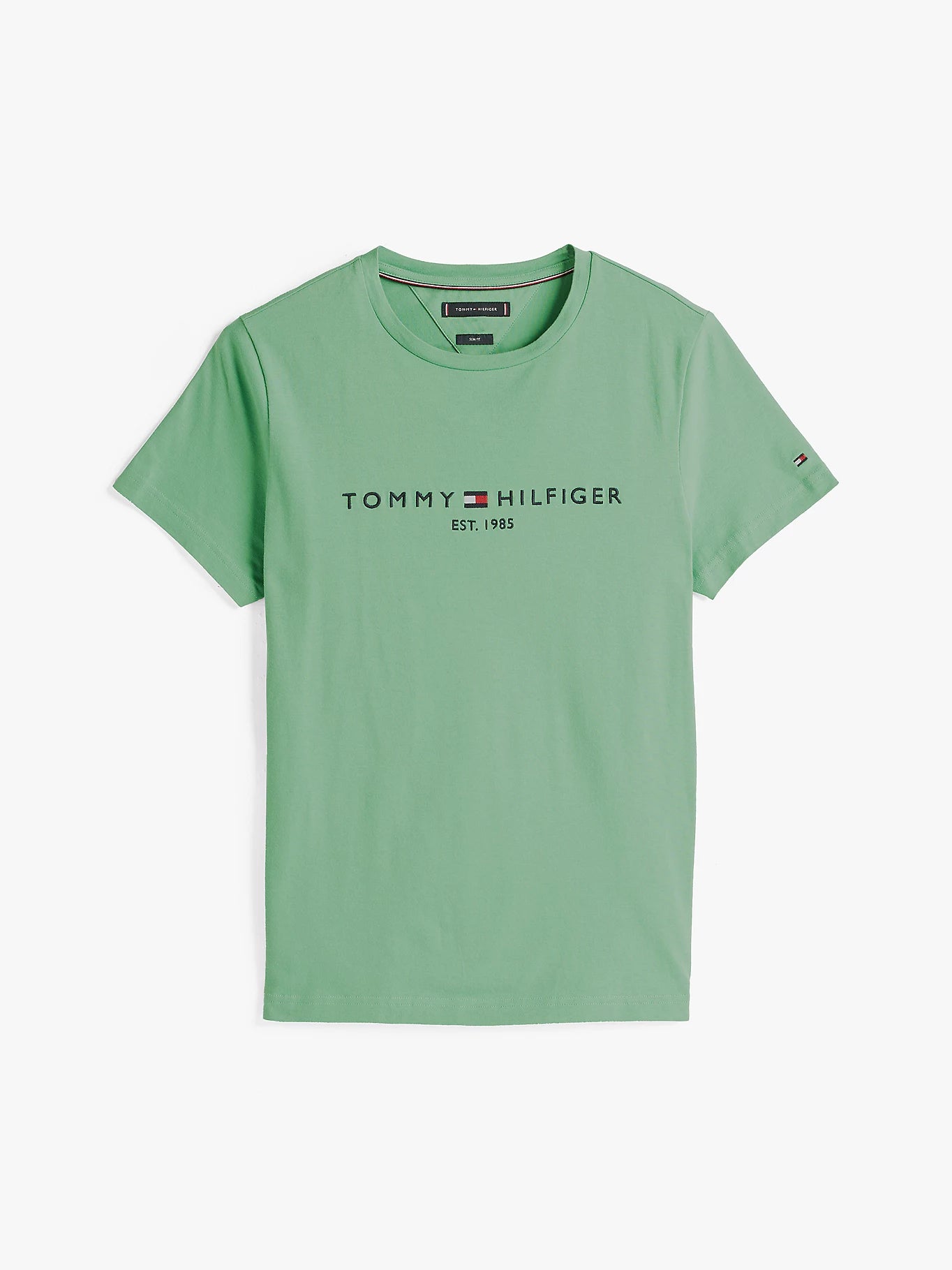 Tommy Hilfiger Logo Embroidery Slim T-Shirt - Fort Green