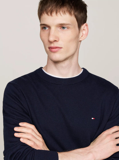 Tommy Hilfiger Crew Neck Jumper with Cashmere - Desert Sky