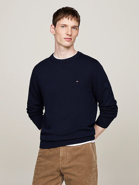 Tommy Hilfiger Crew Neck Jumper with Cashmere - Desert Sky