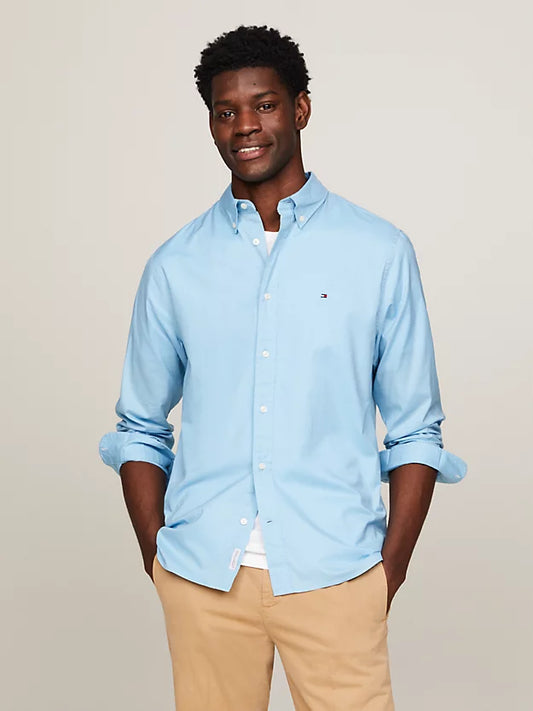 Tommy Hilfiger Th Flex Regular Fit Poplin Shirt - Sleepy blue