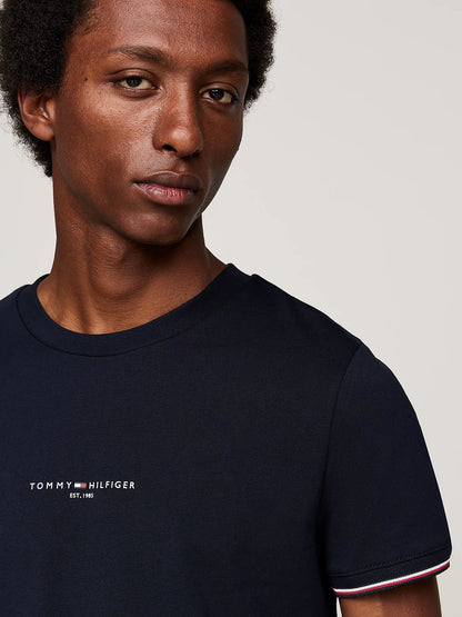 Tommy Hilfiger Tipped Cuff Slim T-shirt - Desert Sky