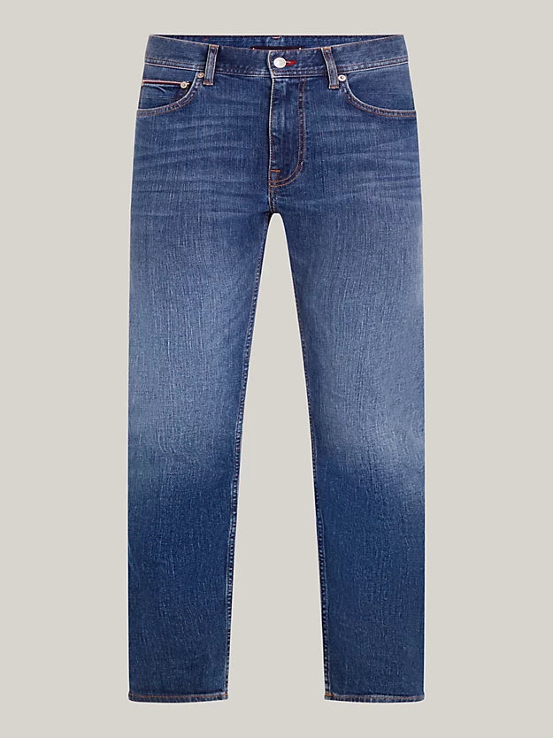 Tommy Hilfiger Denton Fitted Straight Faded Jeans - Mandall Indigo