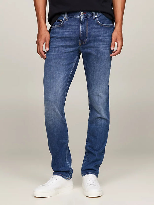 Tommy Hilfiger Denton Fitted Straight Faded Jeans - Mandall Indigo