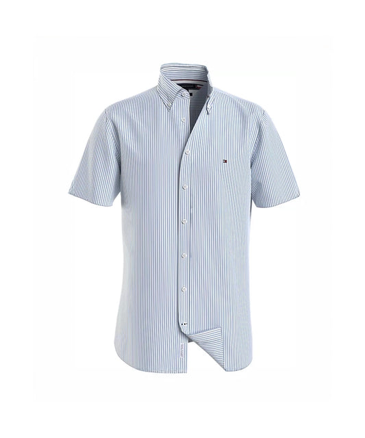 Tommy Hilfiger Th Flex 1985 Collection Regular Short Sleeve Shirt - Cloudy Blue