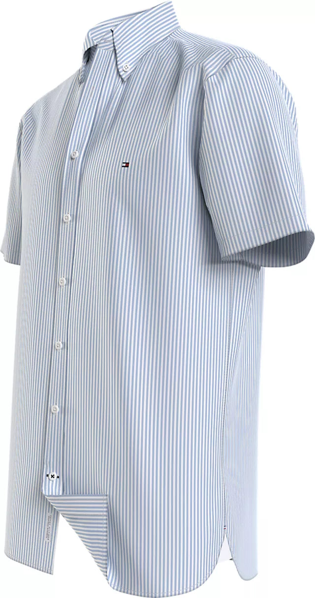 Tommy Hilfiger Th Flex 1985 Collection Regular Short Sleeve Shirt - Light Blue