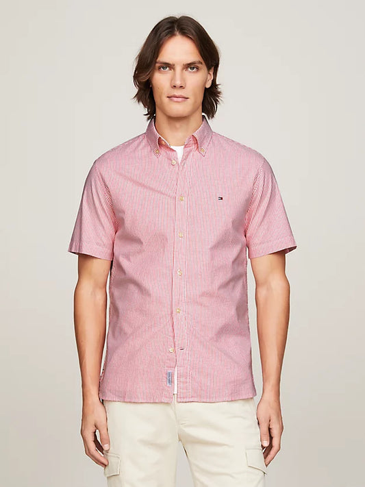 Tommy Hilfiger Th Flex 1985 Collection Regular Short Sleeve Shirt - Laser Pink