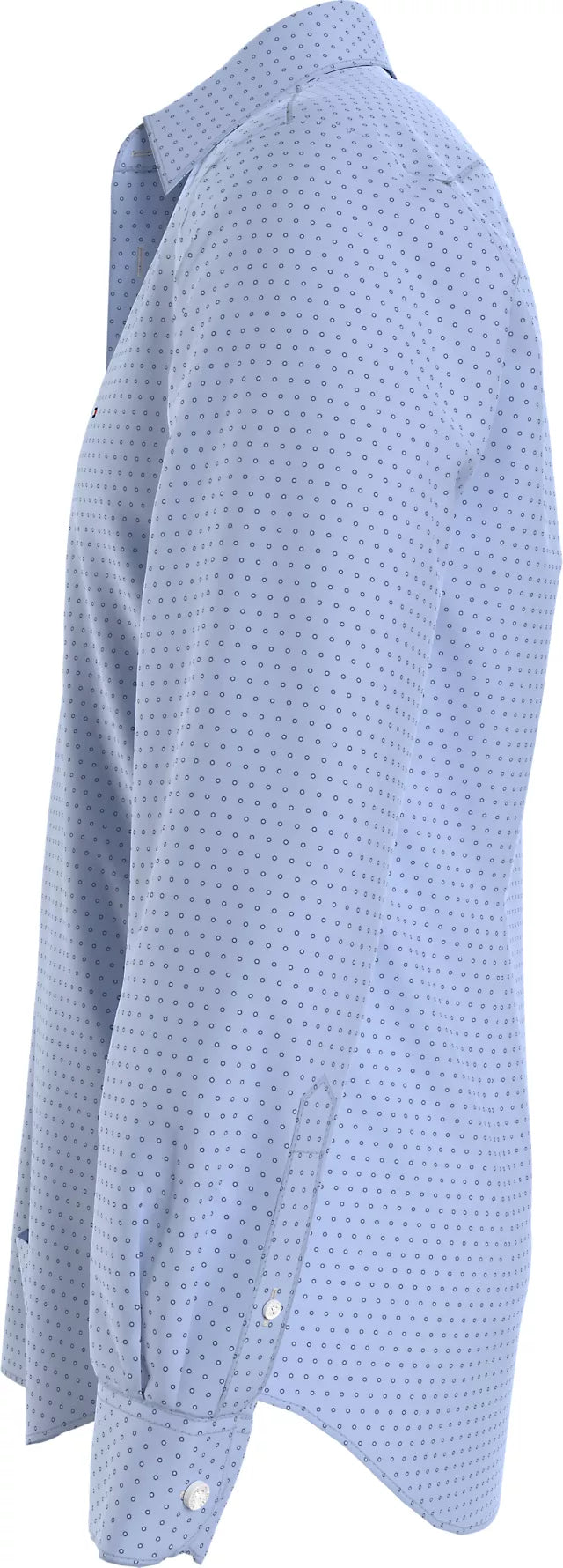 Tommy Hilfiger Geometric Print Slim Oxford Shirt - Light Blue