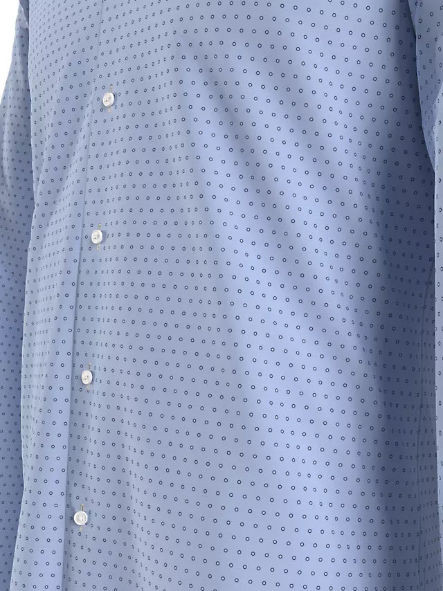 Tommy Hilfiger Geometric Print Slim Oxford Shirt - Light Blue