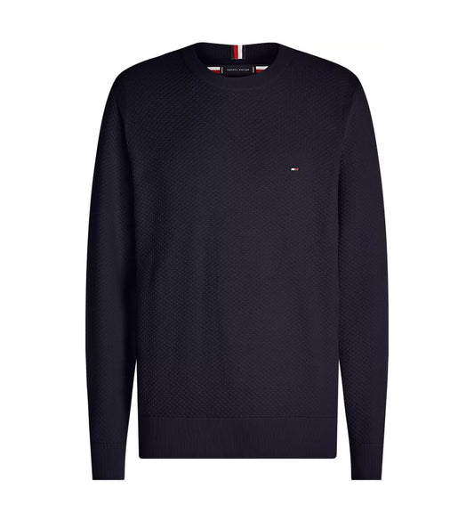 Tommy Hilfiger Textured Knit Crew Neck Jumper - Desert Sky