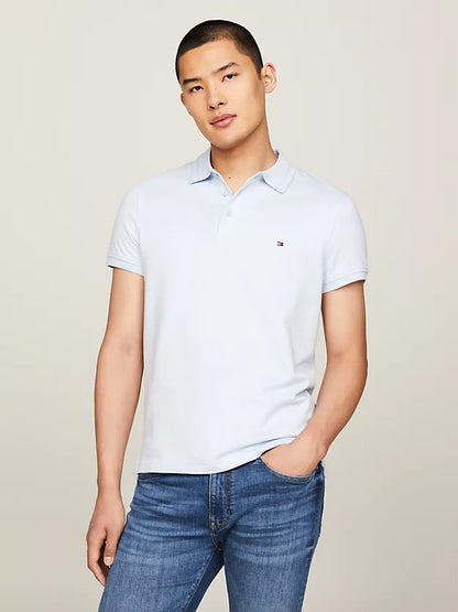 Tommy Hilfiger Tipped Collar Slim Fit Polo - Breezy Blue