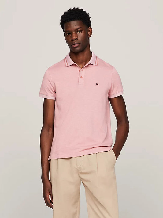Tommy Hilfiger Tipped Collar Slim Fit Polo - Teaberry Blossom