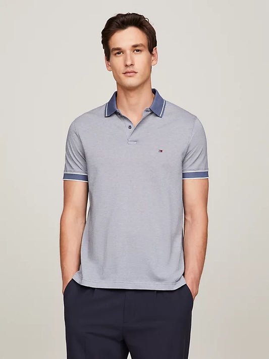 Tommy Hilfiger Tipped Collar Slim Fit Polo - Faded Indigo