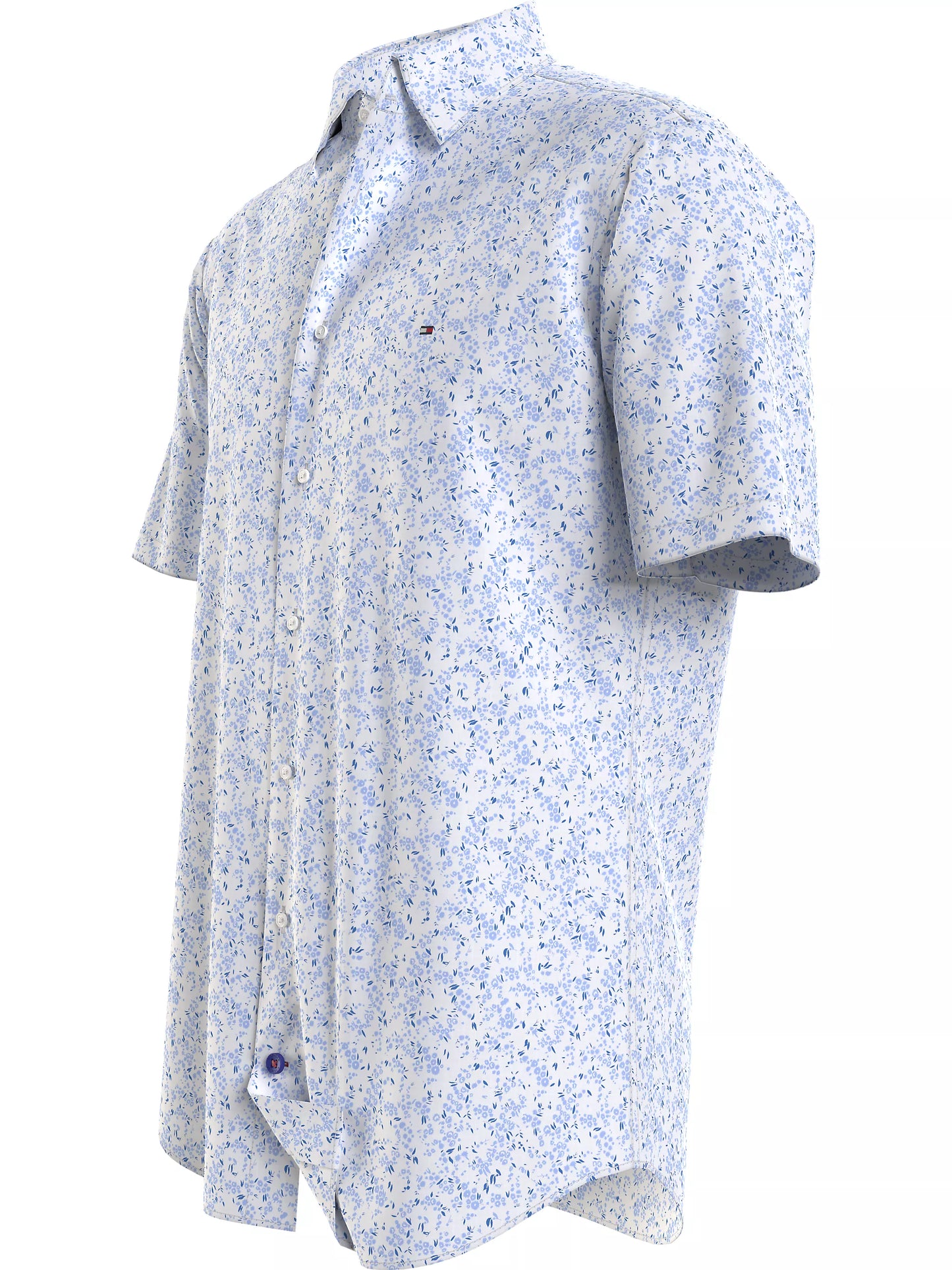 Tommy Hilfiger Ditsy Flow Shirt Ss - Venice Blue