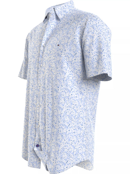 Tommy Hilfiger Ditsy Flow Shirt Ss - Venice Blue