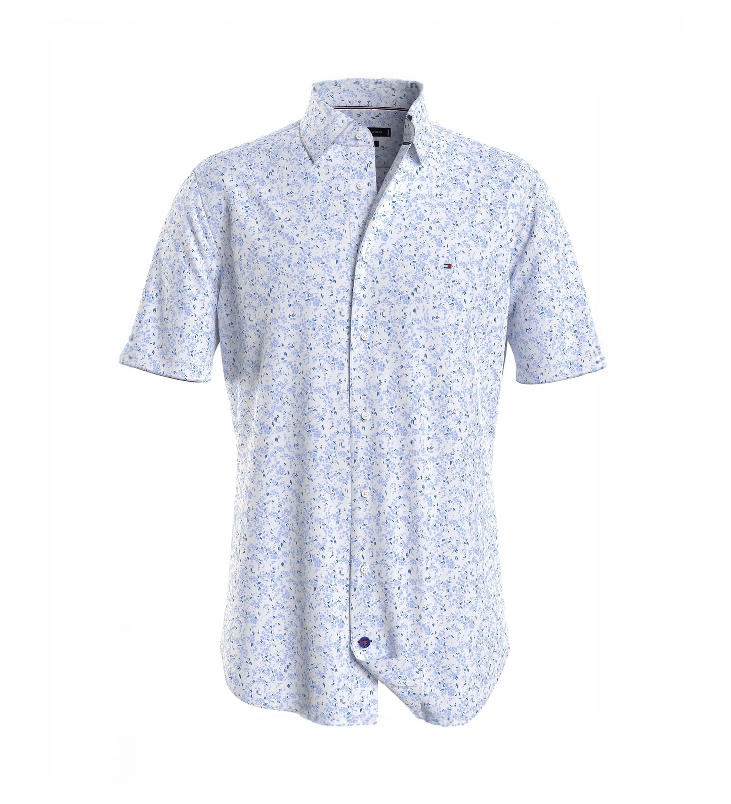 Tommy Hilfiger Ditsy Flow Shirt Ss - Venice Blue