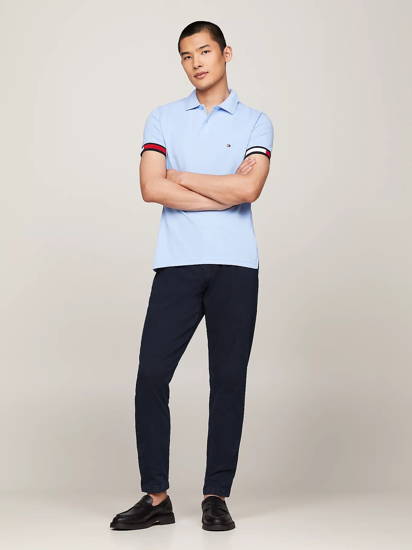 Tommy Hilfiger Hilfiger Flag Slim Fit Polo - Vessel Blue