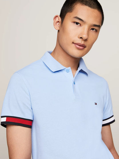 Tommy Hilfiger Hilfiger Flag Slim Fit Polo - Vessel Blue