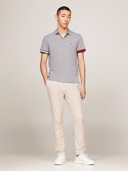 Tommy Hilfiger Hilfiger Flag Slim Fit Polo - Medium Grey Heather