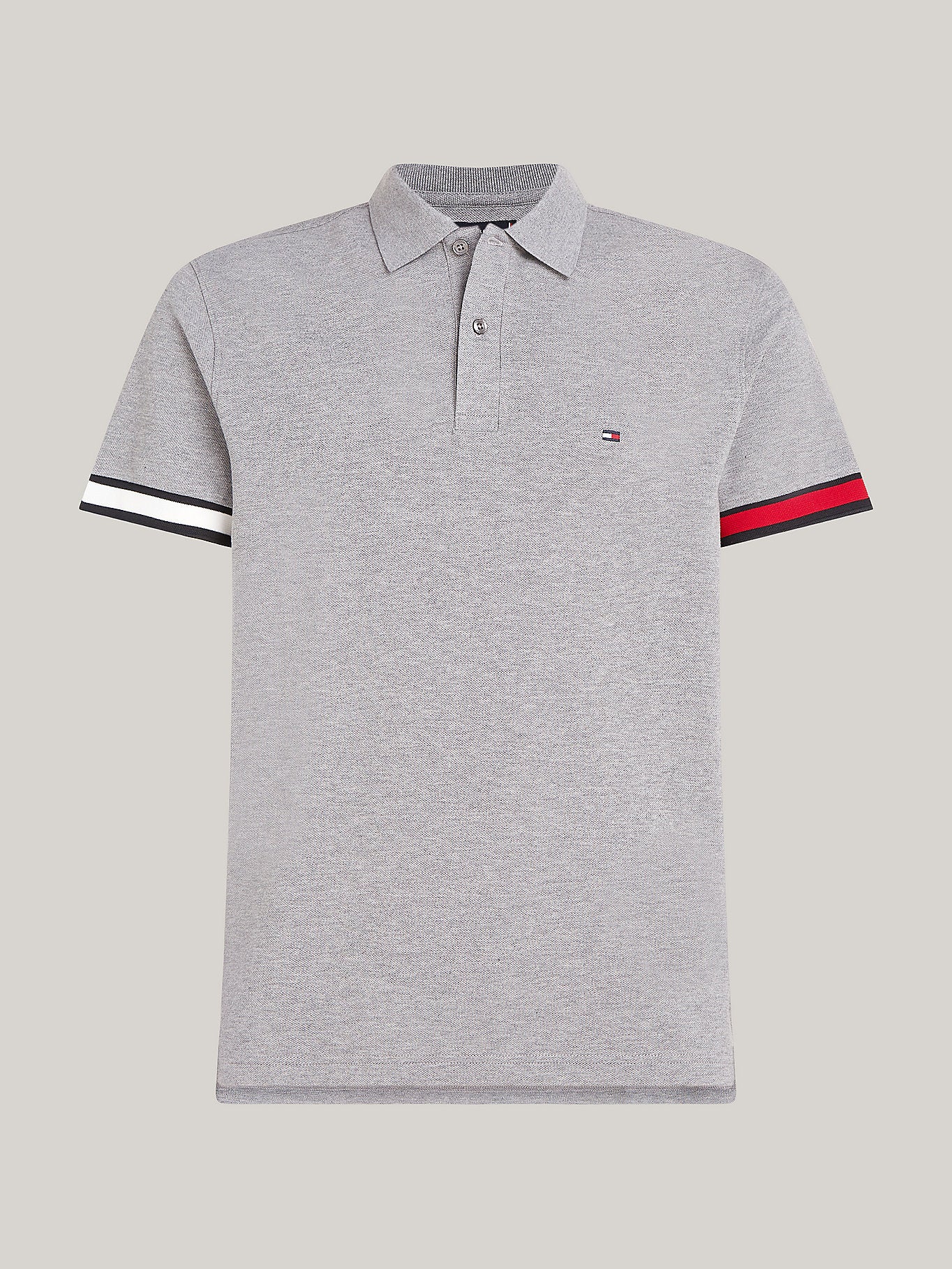 Tommy Hilfiger Hilfiger Flag Slim Fit Polo - Medium Grey Heather