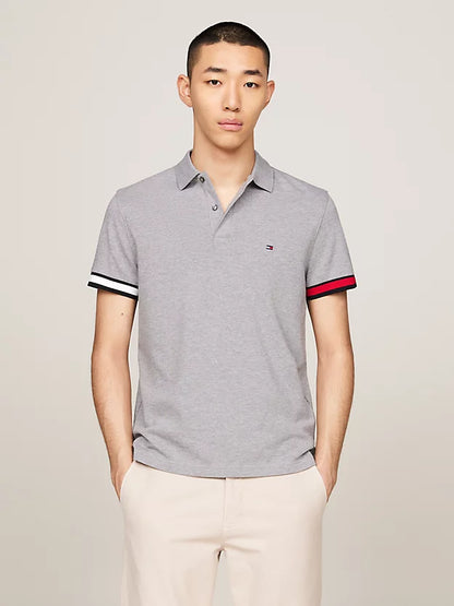 Tommy Hilfiger Hilfiger Flag Slim Fit Polo - Medium Grey Heather