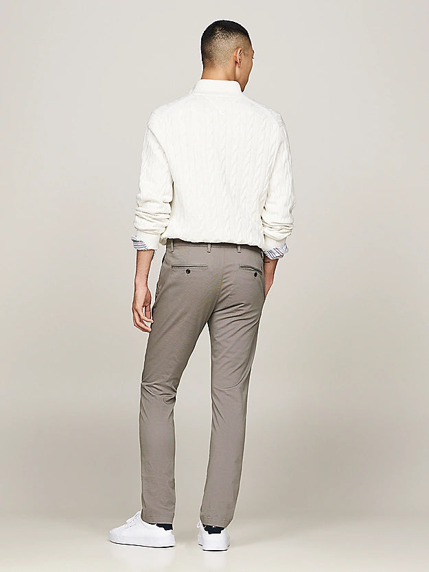 Tommy Hilfiger Bleecker Stretch Cotton Printed Slim Chinos - Hydrogen Grey