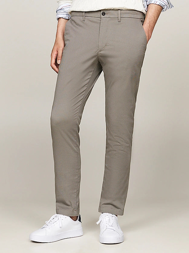 Tommy Hilfiger Bleecker Stretch Cotton Printed Slim Chinos - Hydrogen Grey