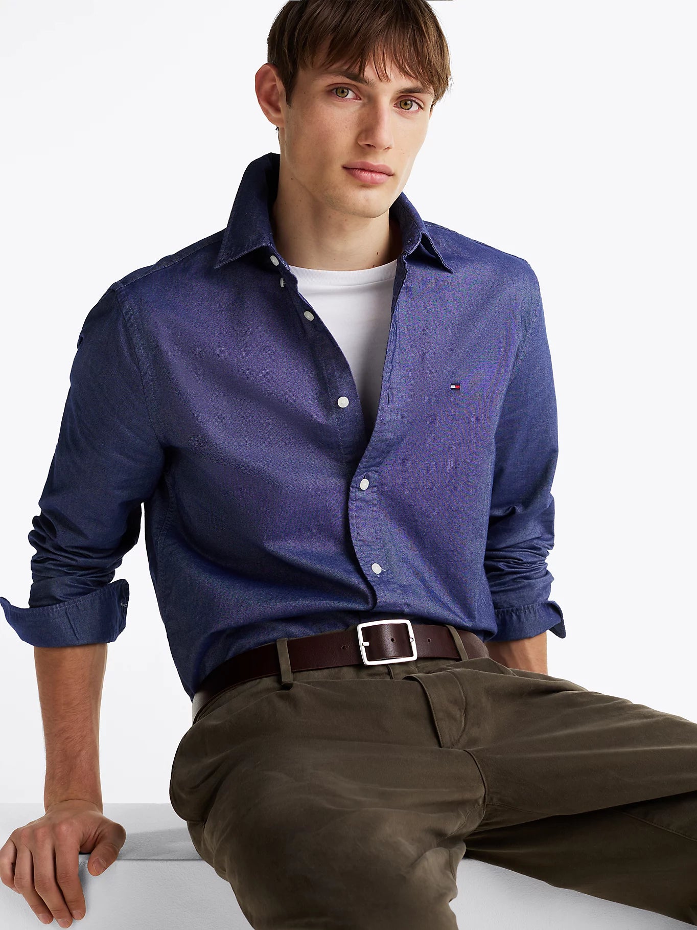 Tommy Hilfiger Regular Fit Oxford Shirt - Desert Sky