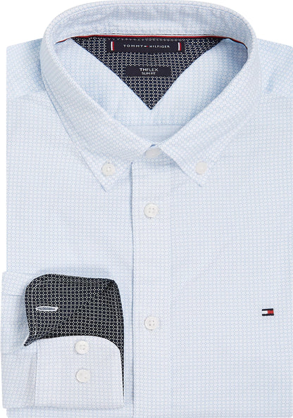 Tommy Hilfiger Flex Micro Foulard Sf Shirt - Light Blue