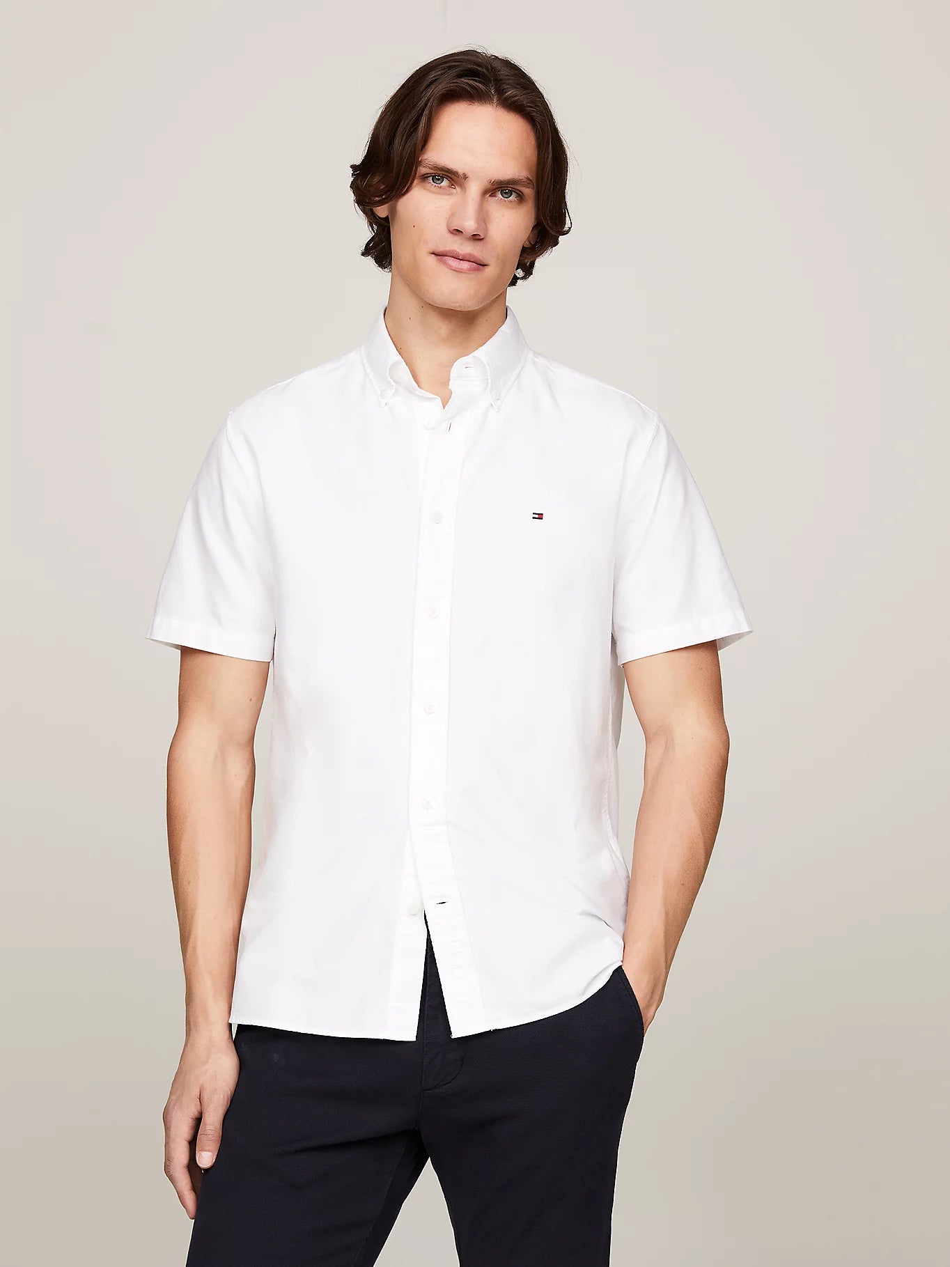 Tommy Hilfiger Heritage Short Sleeve Regular Fit Shirt - Optic White