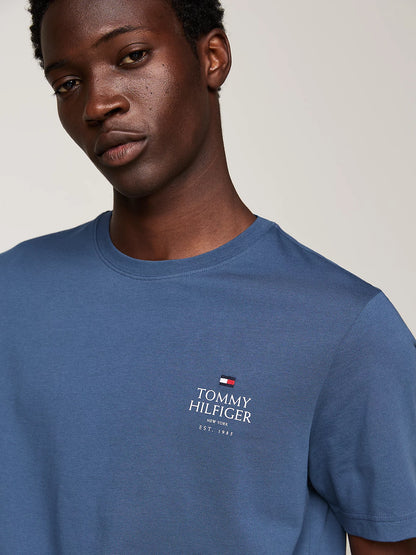 Tommy Hilfiger Logo Crew Neck T-shirt - Sea Blue