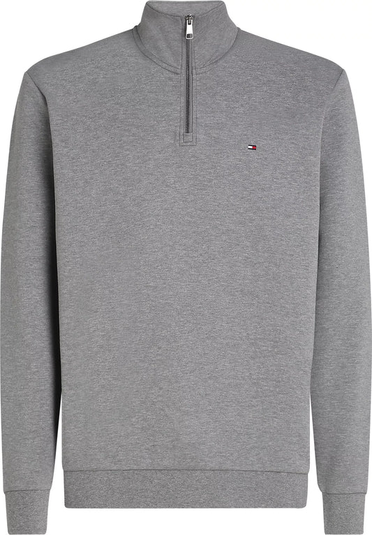 Tommy Hilfiger Quarter-Zip Intechno Knit Sweatshirt - Medium Grey Heather