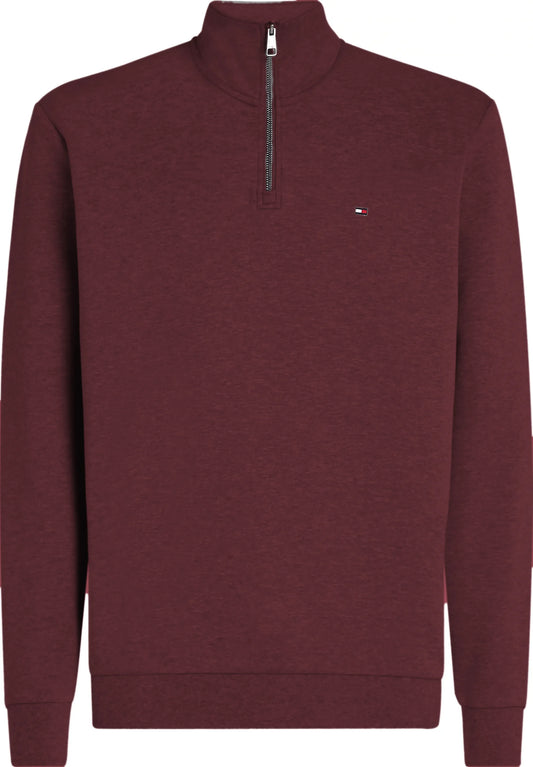 Tommy Hilfiger Quarter-Zip Intechno Knit Sweatshirt - Deep Rouge