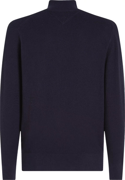 Tommy Hilfiger Micro Cable Knit Half-zip Jumper - Desert Sky