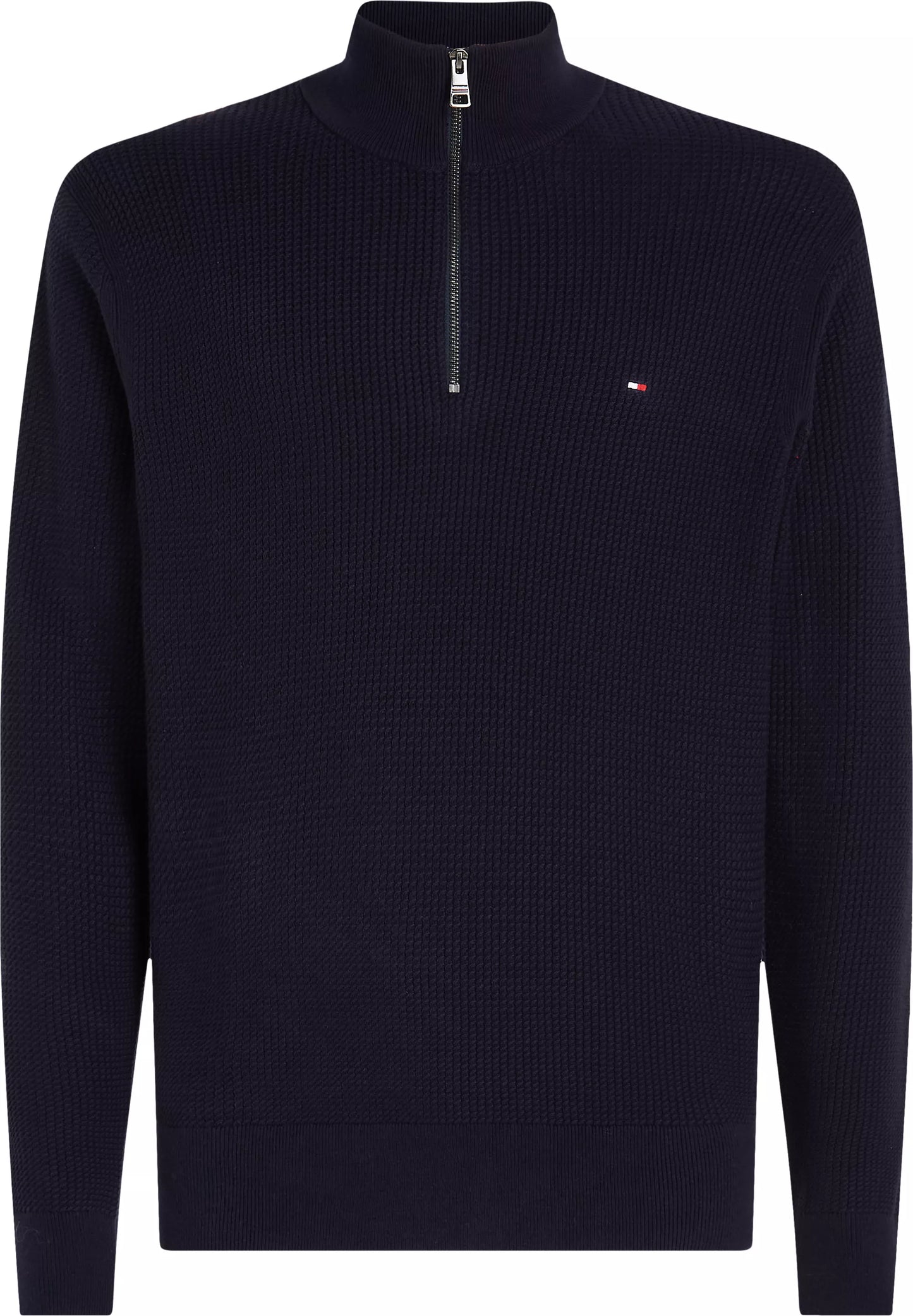 Tommy Hilfiger Micro Cable Knit Half-zip Jumper - Desert Sky