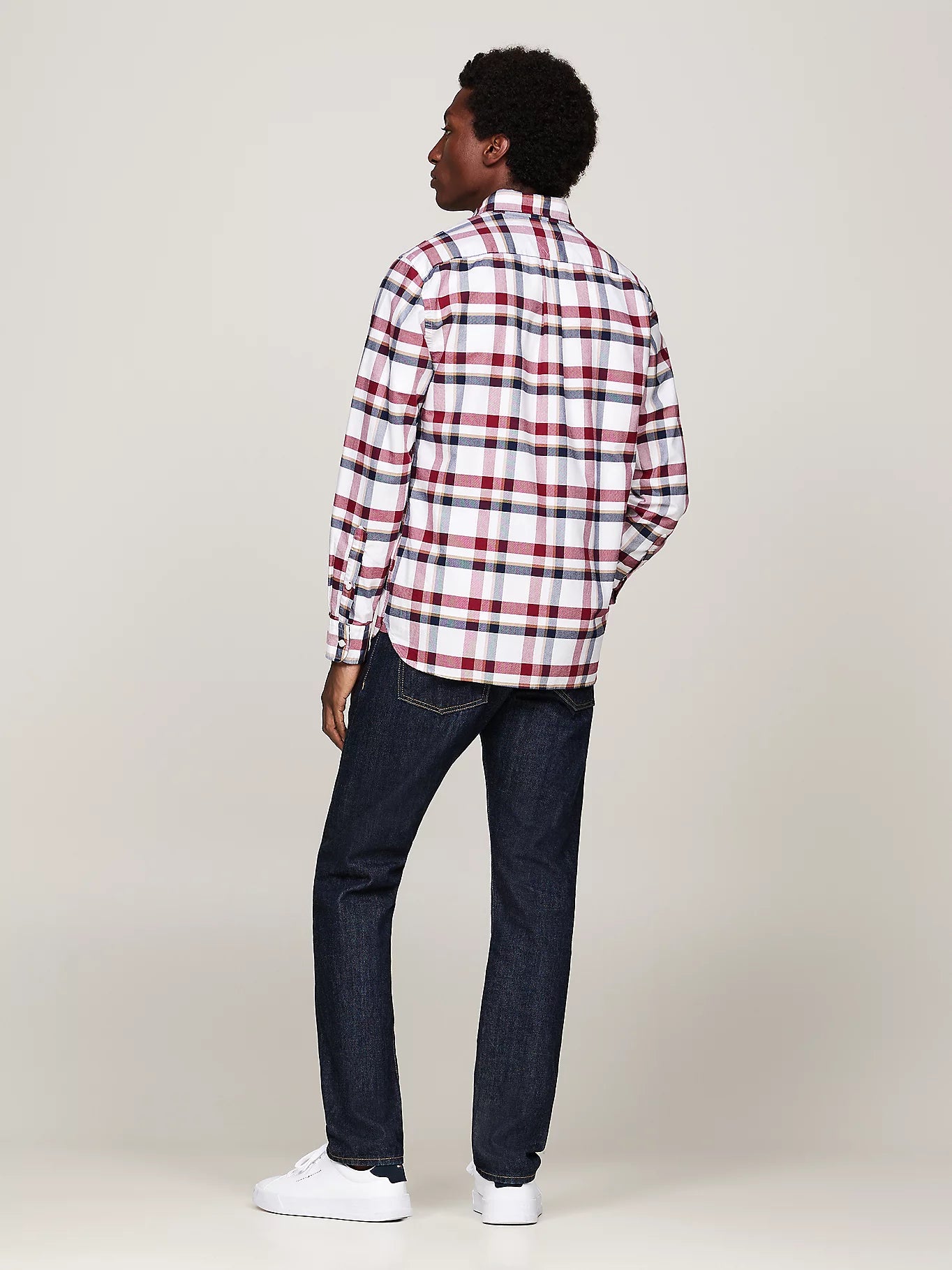 Tommy Hilfiger Check Regular Fit Oxford Shirt - Deep Rouge