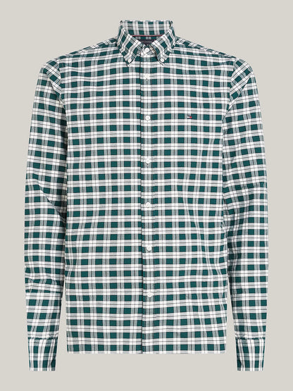 Tommy Hilfiger Check Slim Fit Oxford Shirt - Ornamental Green