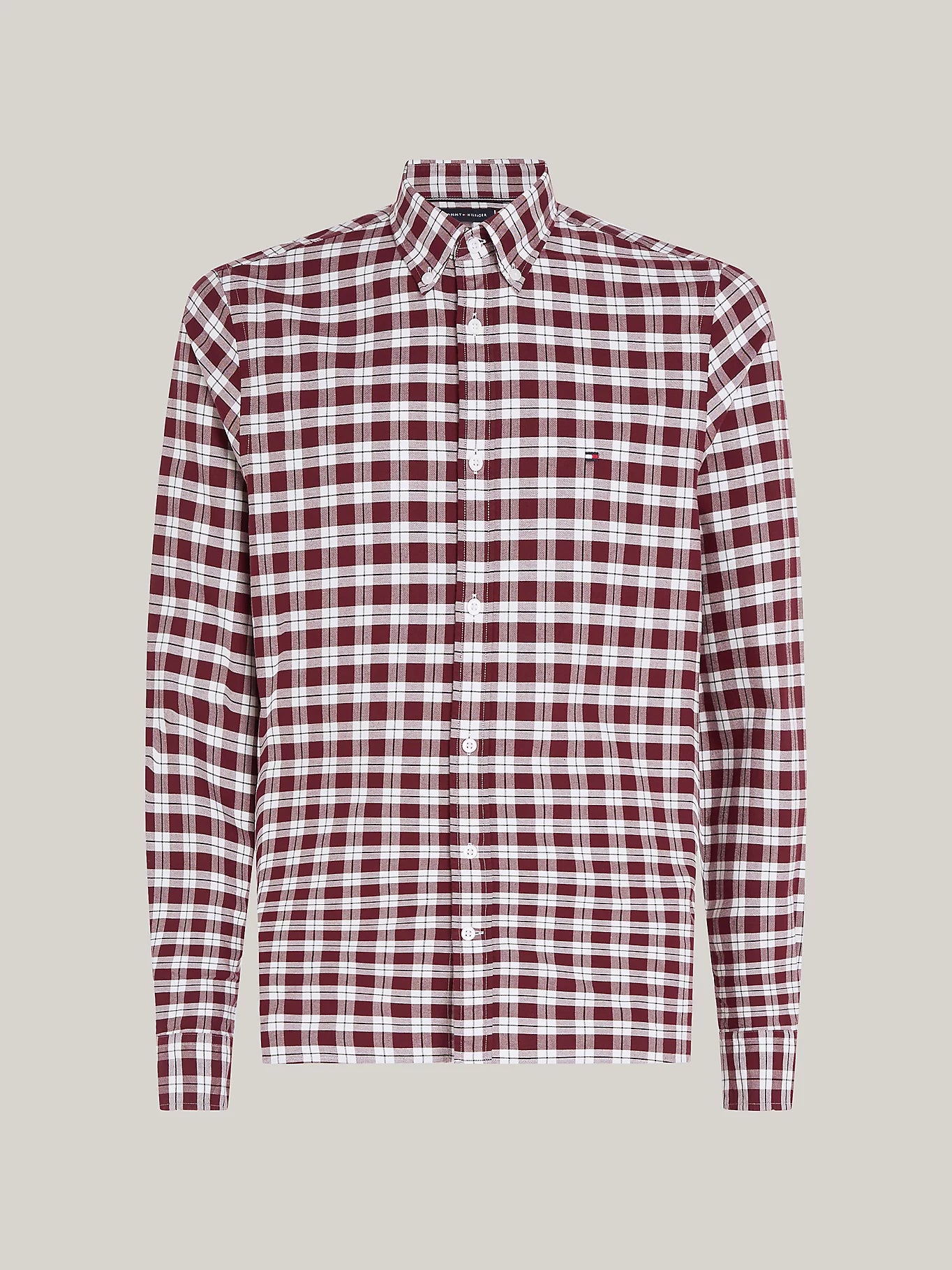 Tommy Hilfiger Check Slim Fit Oxford Shirt - Rouge