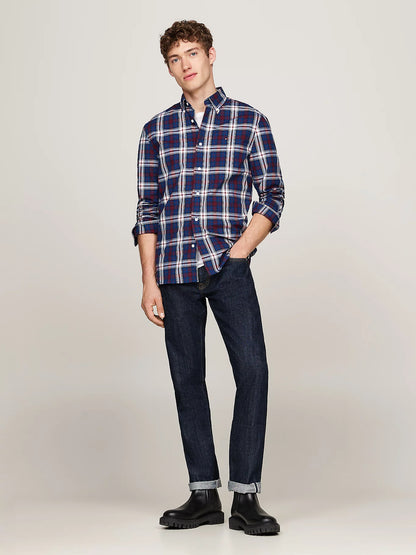 Tommy Hilfiger Tartan Regular Fit Poplin Shirt - Deep Indigo