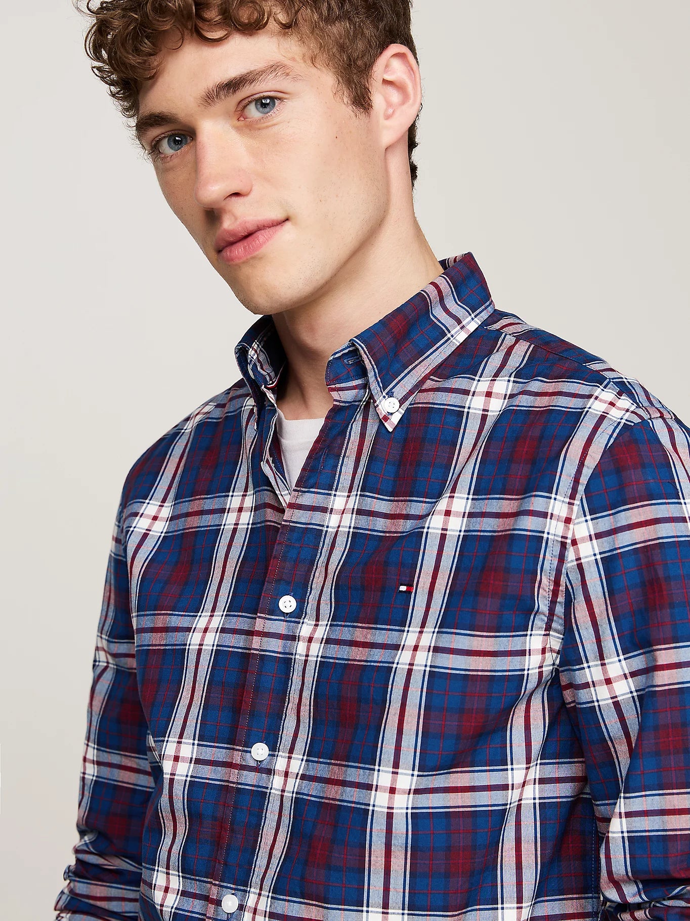 Tommy Hilfiger Tartan Regular Fit Poplin Shirt - Deep Indigo