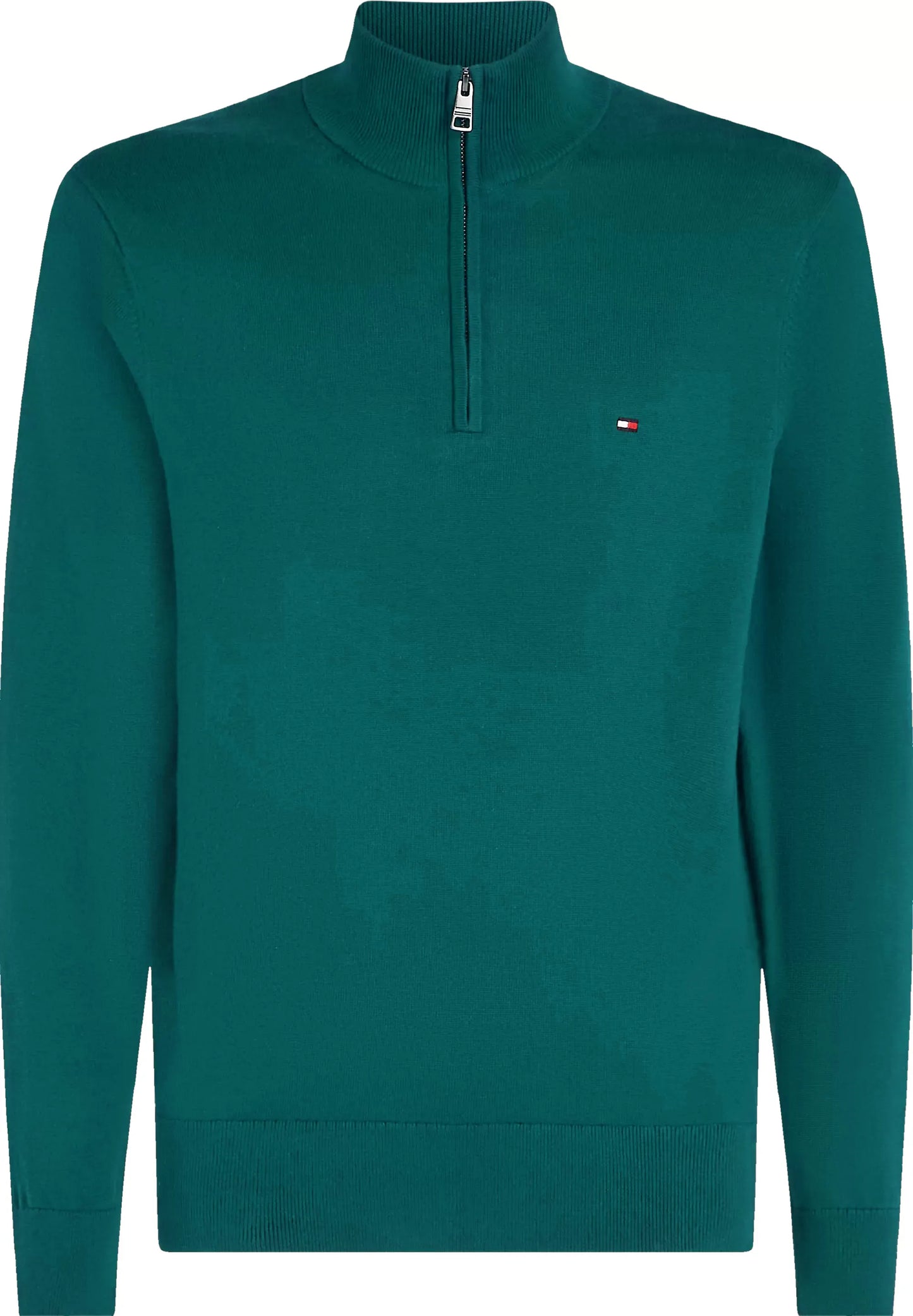 Tommy Hilfiger Half-Zip Mock Turtleneck Jumper - Ornamental Green